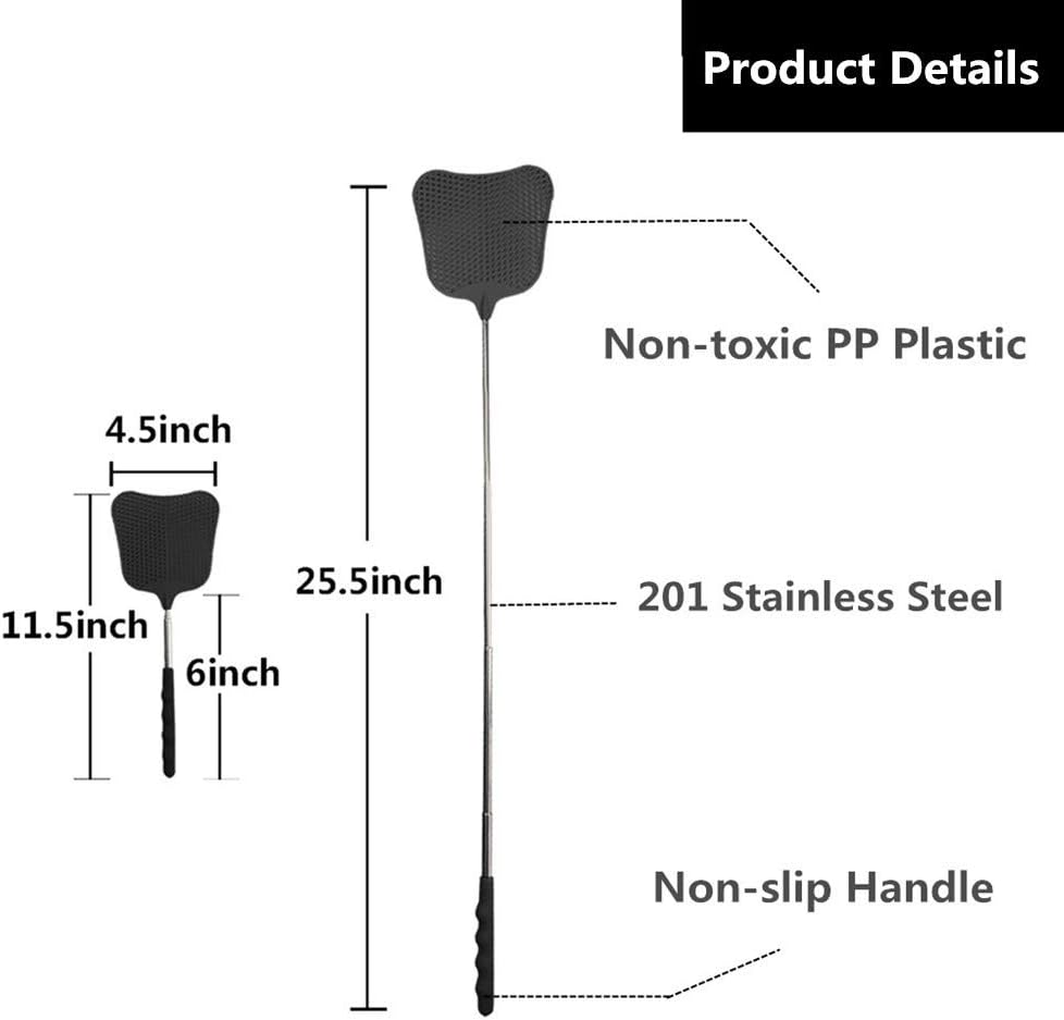 Matamoscas Telescópicos, Juego De Matamoscas De Plástico Resistente De Alta Durabilidad
