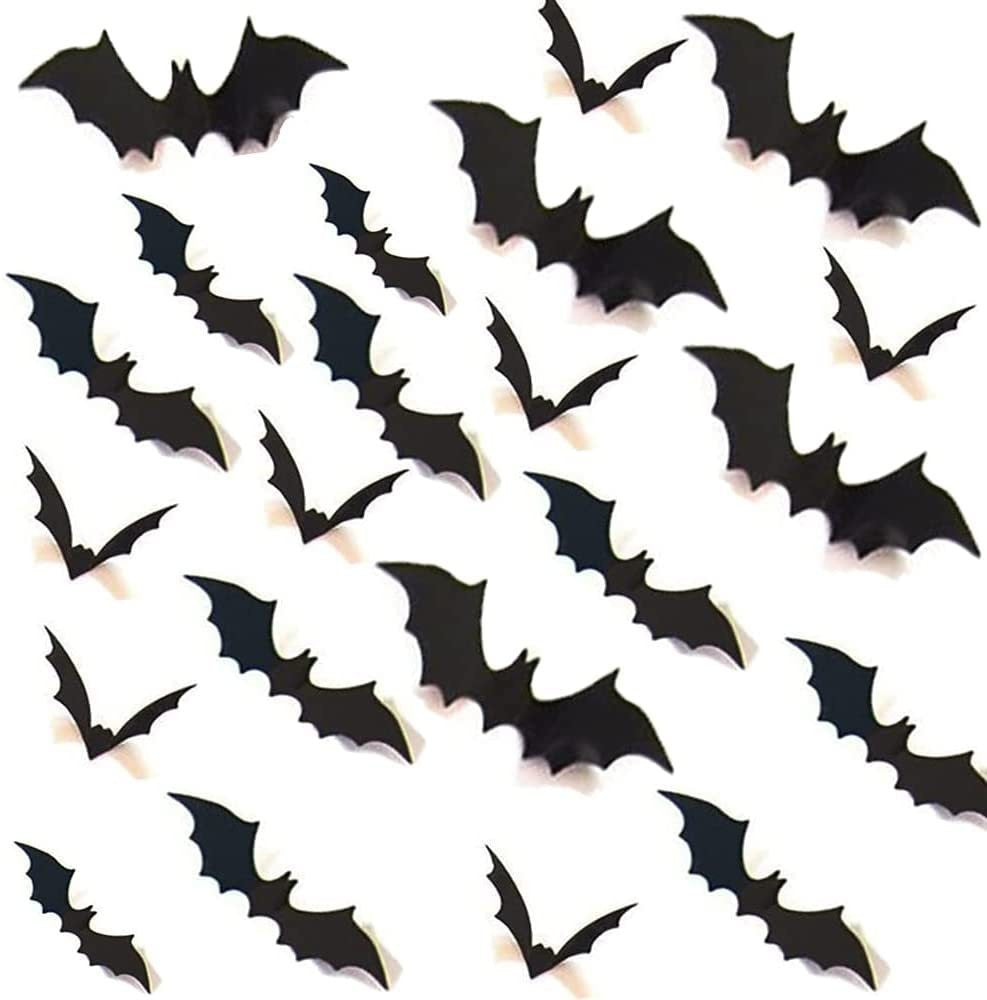 56pcs Decoración De Halloween De Pegatinas 3D De Murciélagos