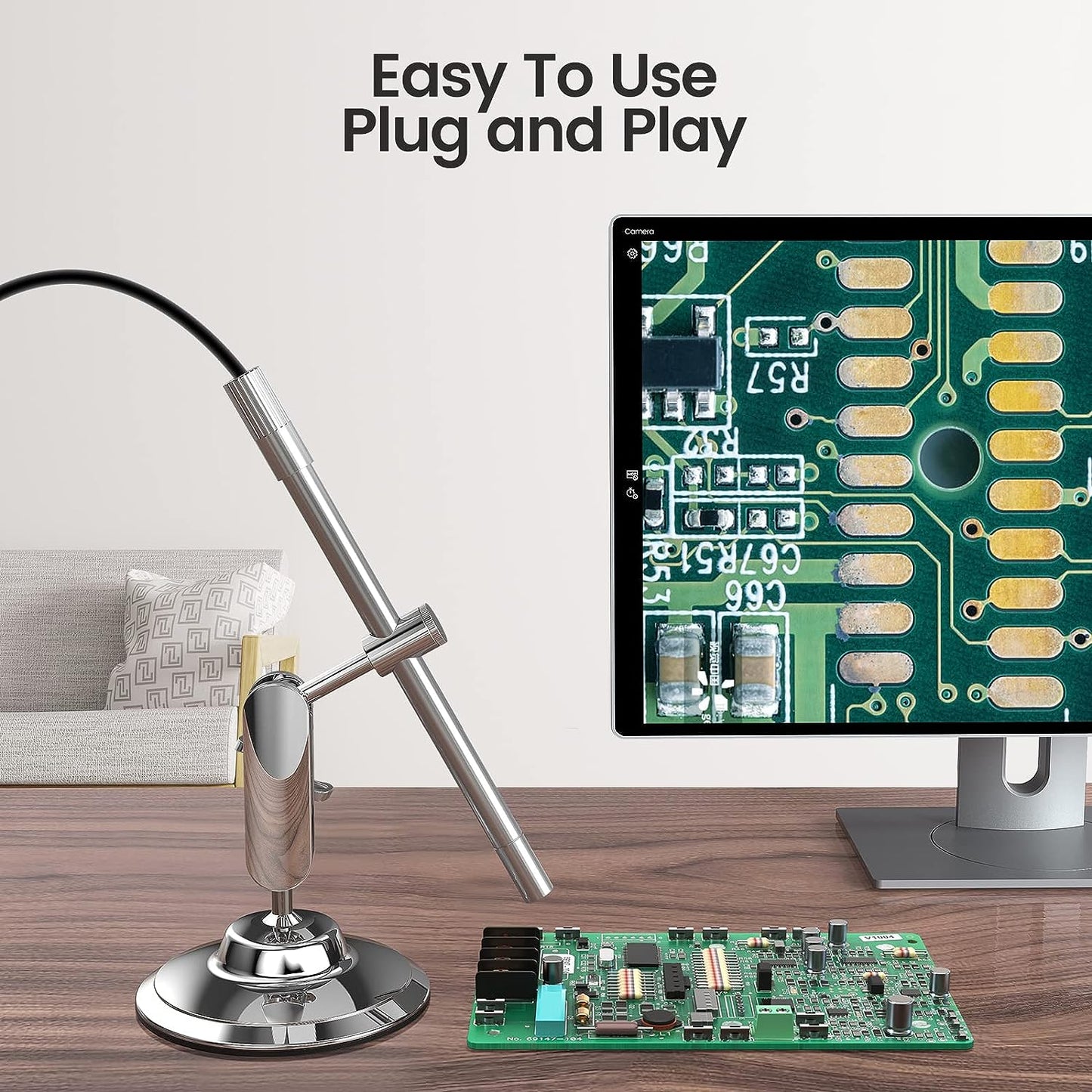 Microscopio Digital USB Portátil Con Cámara De Aumento De 10X A 200X Con Soporte, Otoscopio De Oído