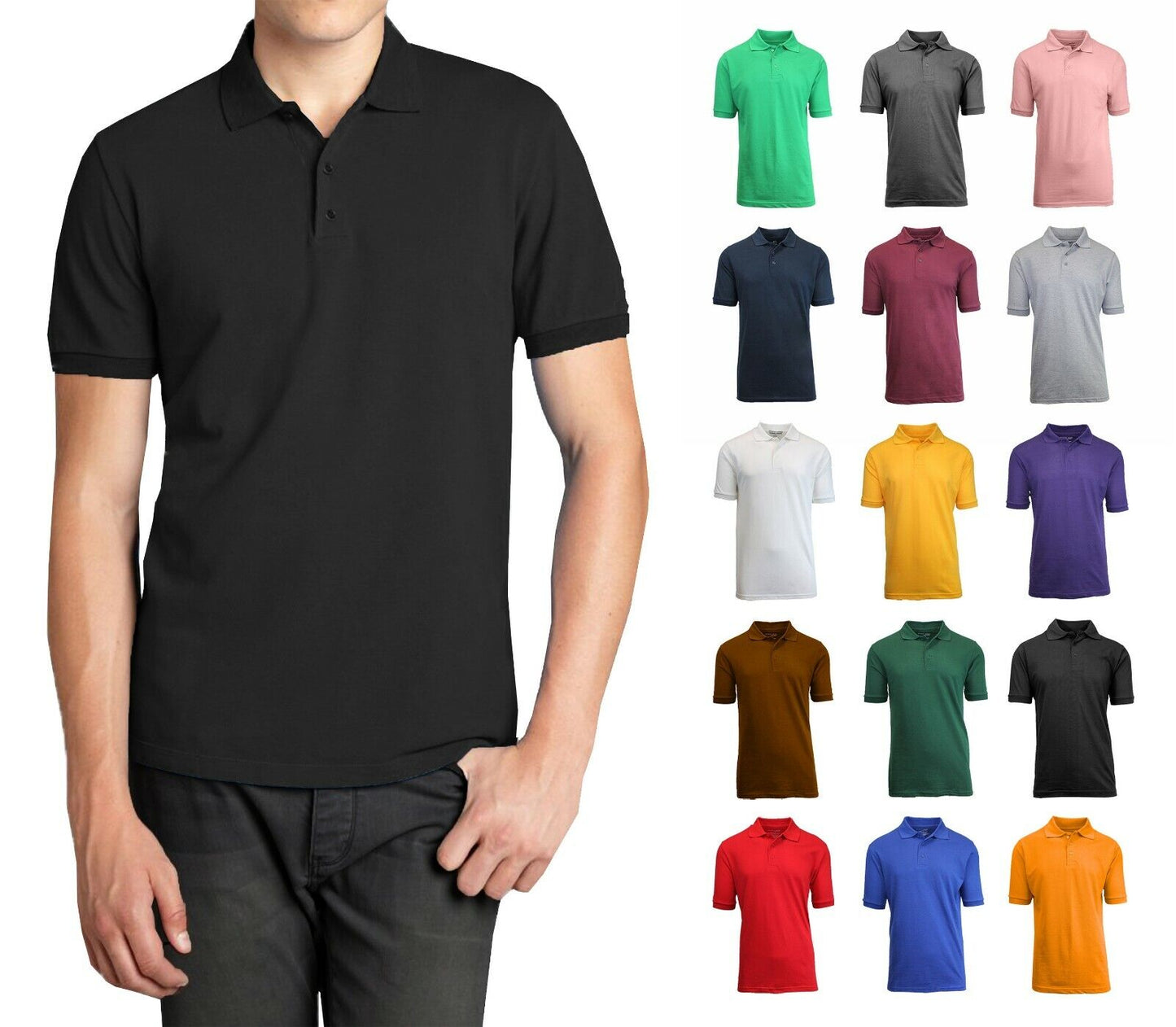 Camisa Polo De Manga Corta Para Hombres